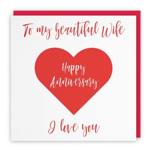 Wife Romantic Anniversary Card Love Heart