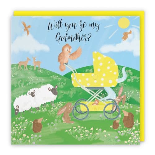 Will You Be My Godmother Proposal Card Countryside