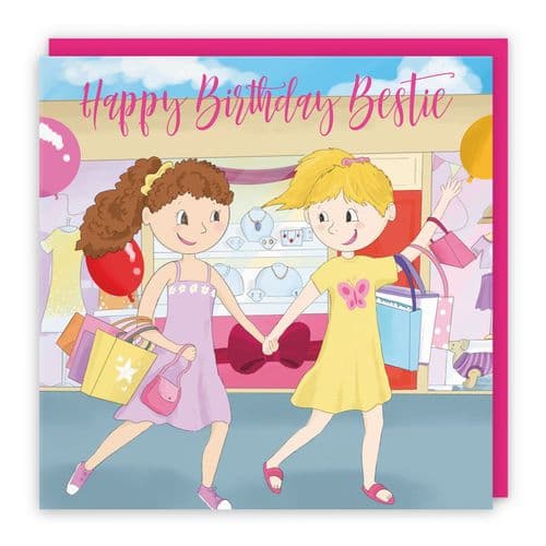 Bestie Girls Shopping Birthday Card Happy Times