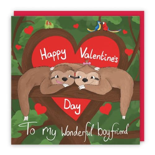 Boyfriend Romantic Sloth Valentine's Day Card Cute Animals