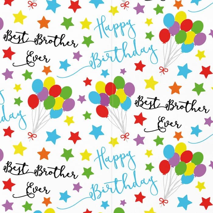 Brother Birthday Gift Wrapping Paper & Gift Tags | Hunts England