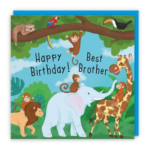 Brother Day In Jungle Birthday Card