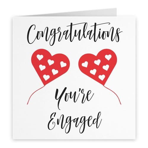 Congratulations Engagement Card Red Heart