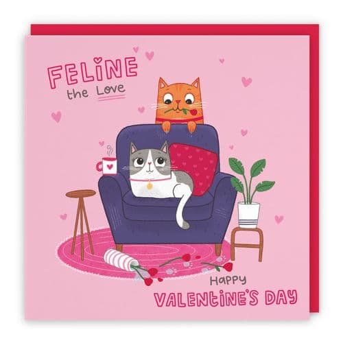 Cute Cat Valentine's Day Card Iconic