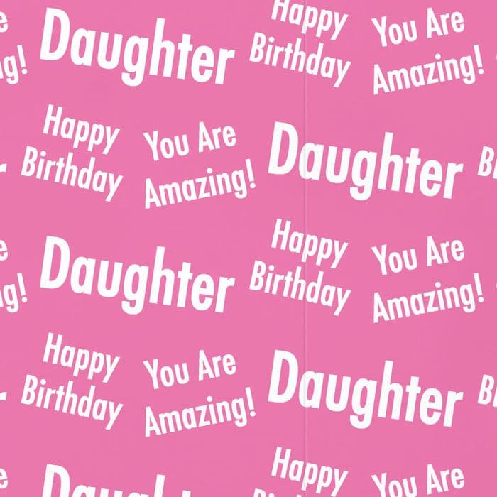 Daughter Birthday Wrapping Paper & Gift Tags - Urban Colour | Hunts England