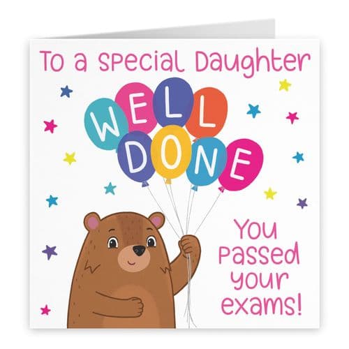 Daughter Exams Passed Bears Card