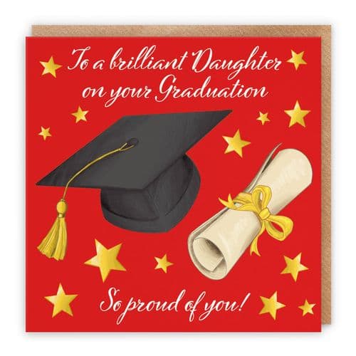 Daughter Graduation Congratulations Card Stars