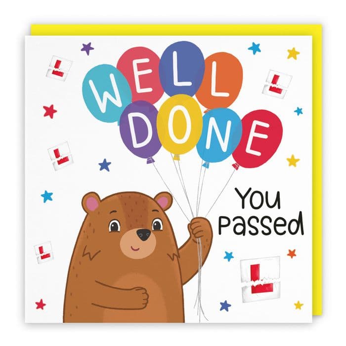 Driving Test Passed Bears Card