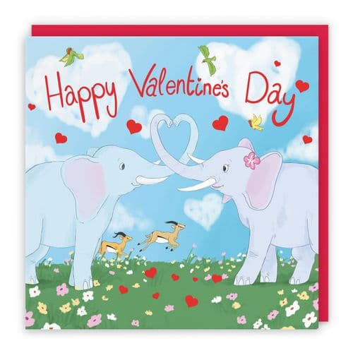 Elephant Valentine's Day Card Cute Animals