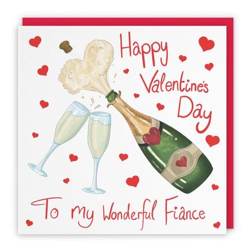 Fiance Flutes And Hearts Valentine's Day Card Classic
