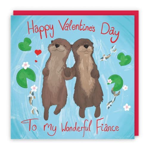 Fiance Otters Valentine's Day Card Cute Animals