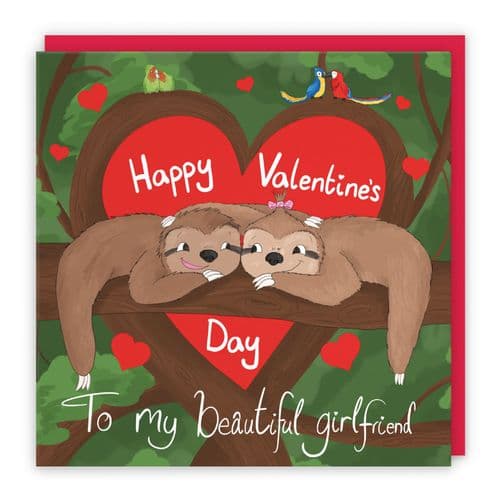 Girlfriend Romantic Sloth Valentine's Day Card Cute Animals