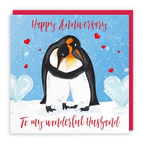 Husband Penguins Anniversary Card Cute Animals