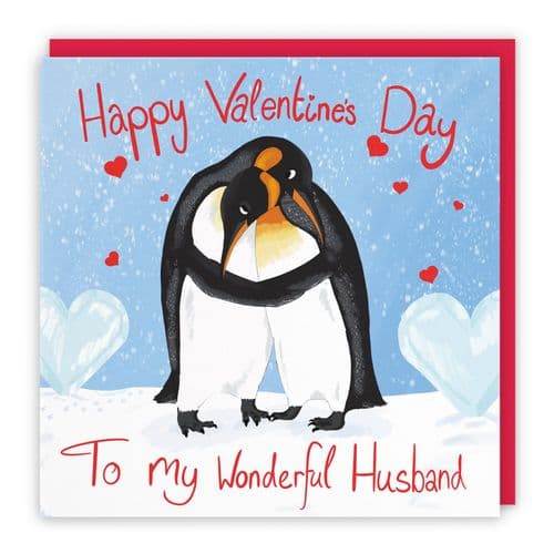 Husband Penguins Valentine's Day Card Cute Animals