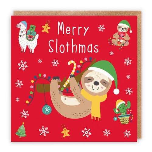 Individual Sloth & Llama Christmas Card