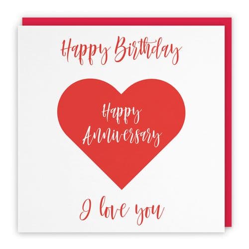 Joint Birthday Anniversary Card Love Heart