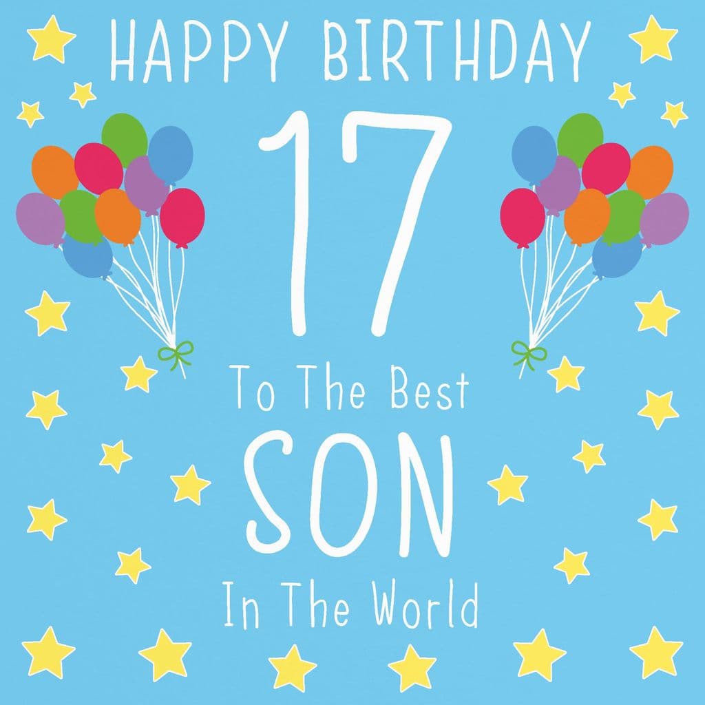 Large 17th Son Birthday Card Iconic