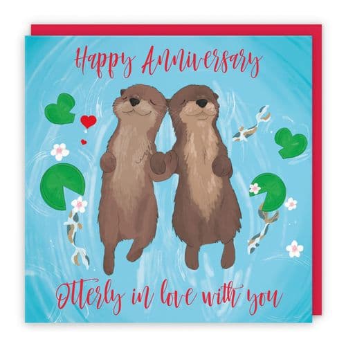 Romantic Otters Anniversary Card Cute Animals