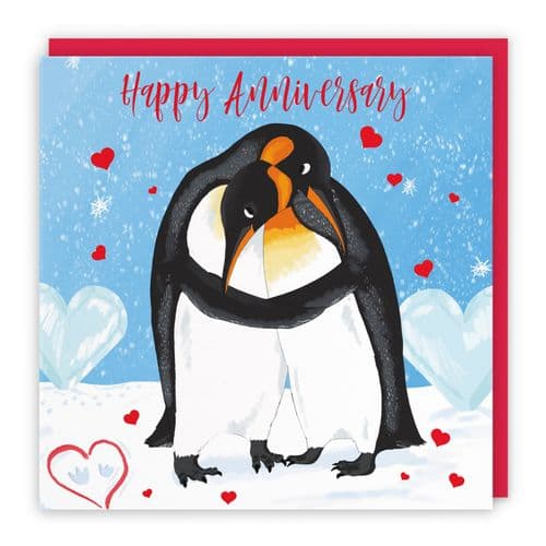 Romantic Penguins Anniversary Card Cute Animals