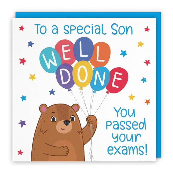Son Exams Passed Bears Card