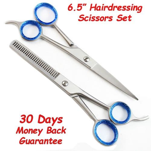 6.5" Professional Saloon Hairdressing Hair Cutting Thinning Barber Scissor Set S