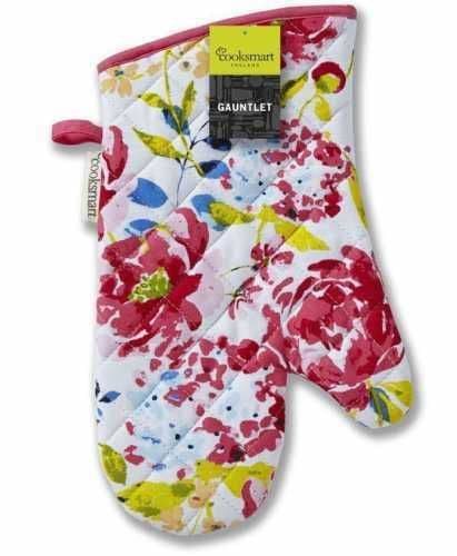 Cook Smart Single Oven Gloves Pure Cotton Christmas Floral Romance Insulated New
