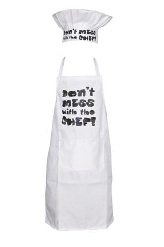 Kids Don'T Mess with The Chef Children Apron Hat Set NOVELTY BBQ Cooking Junior
