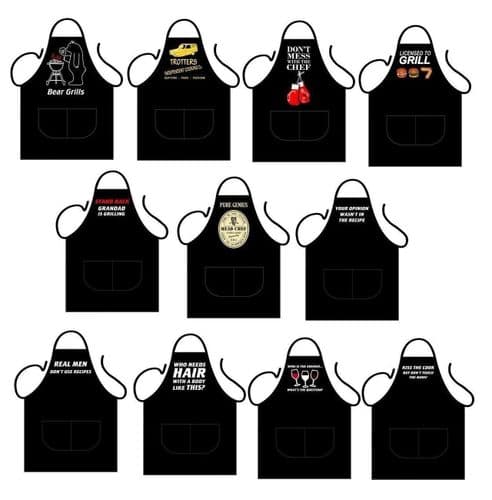 New Adult Funny Novelty Kitchen BBQ Aprons In Different Thems One Standered Size
