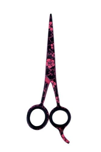Black and Pink Flower Pattern Salon Hairdressing Sharp Hair Cutting 5.5 Scissor