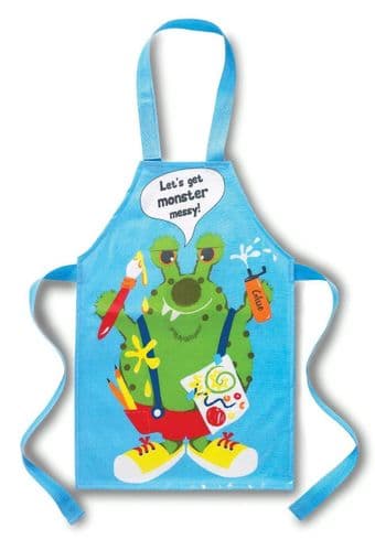Cooksmart Children PVC Apron Lets Get Monster Messy Blue Kids PVC wipe clean Apr