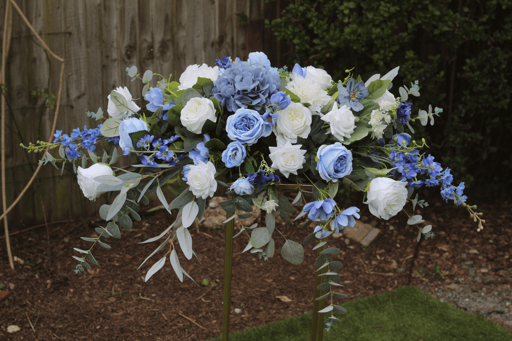 April Artificial Dusty Blue Floral Arrangement