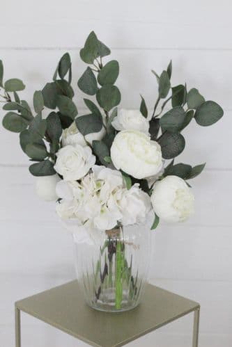 Artificial White Vase Arrangement