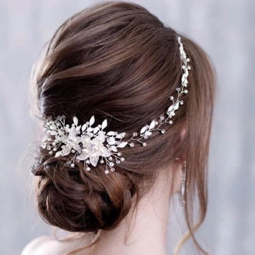 Lulu Silver Crystal Bridal Hair Vine