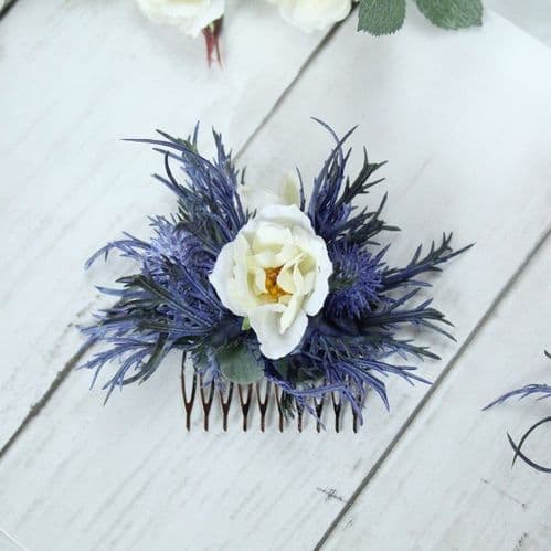 Scottish Thistle Blue Hair Comb