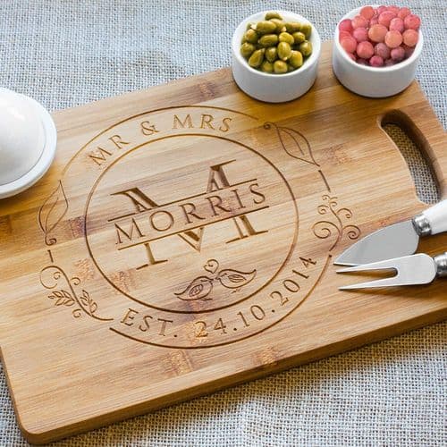 Personalised Engraved Wooden Cheese Serving Platter