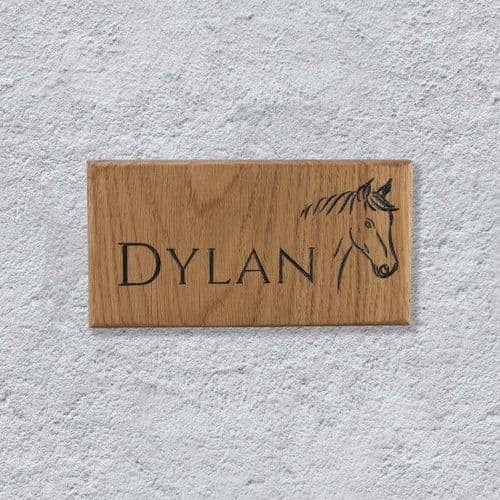 Personalised Oak Horse Name Sign