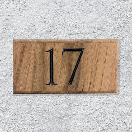 Personalised Oak House Number Plaque