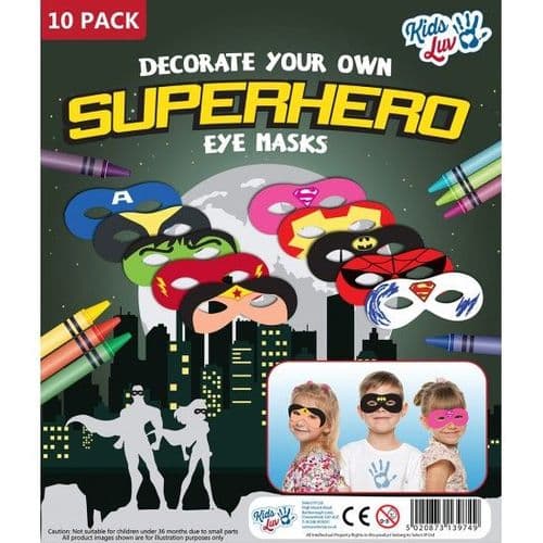 Superhero Masks - 10 Pack