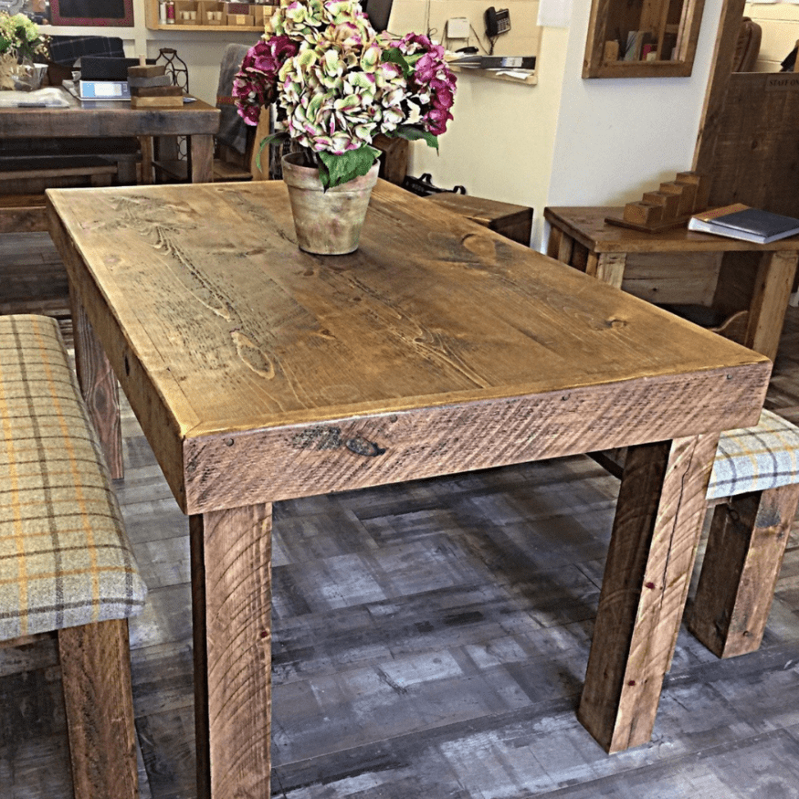 Butchers Block Rustic Wood Dining table.