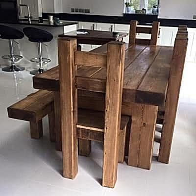 Grace Chunky Solid wood Dining chair.