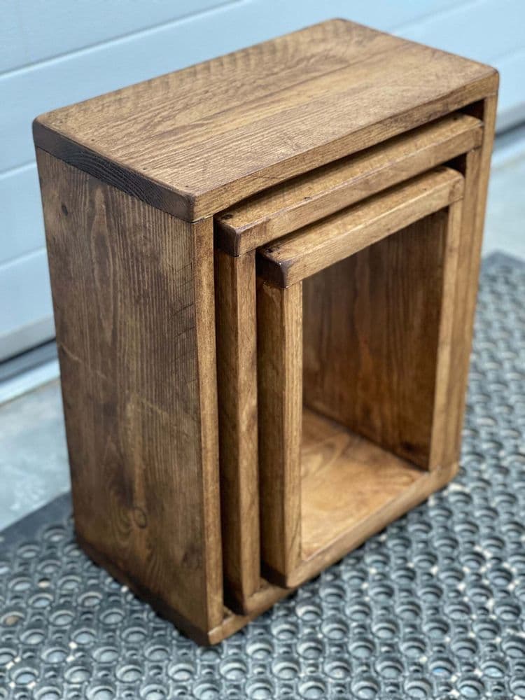 HALF PRICE. Haddon Solid wood Rustic Cube set.