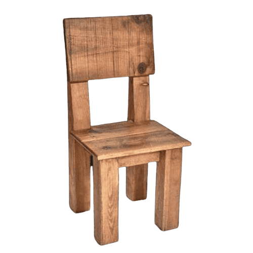 Monks rustic wood dining chair.