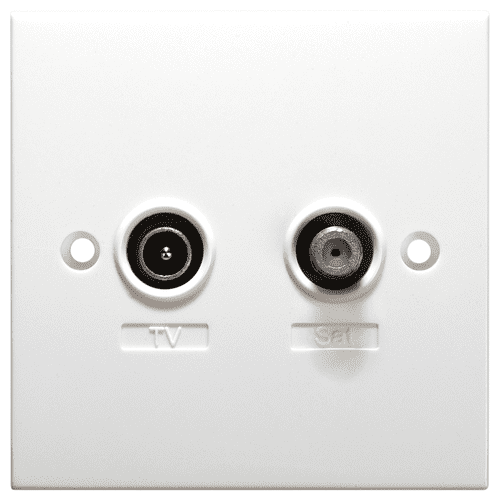 Antiference Diplexed UHF/SAT Screened Shielded Outlet Plate