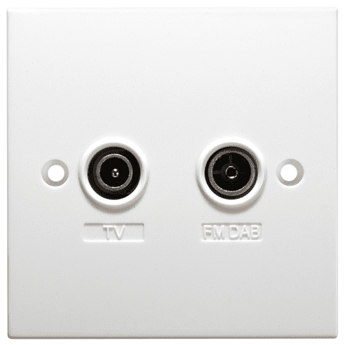 Antiference Diplexed UHF/VHF Screened Shielded Outlet Plate