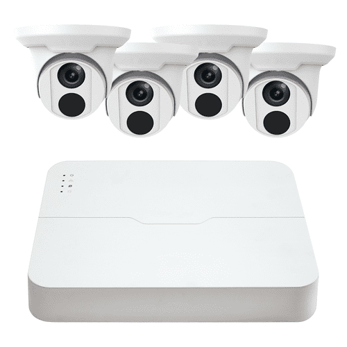 Cleervu Security 4 Channel 1TB PoE 1080P NVR and 4x 2MP Fixed Dome Network Cameras