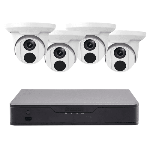 Cleervu Security 4 Channel 1TB PoE 4K NVR and 4x 4MP Fixed Dome Network Cameras