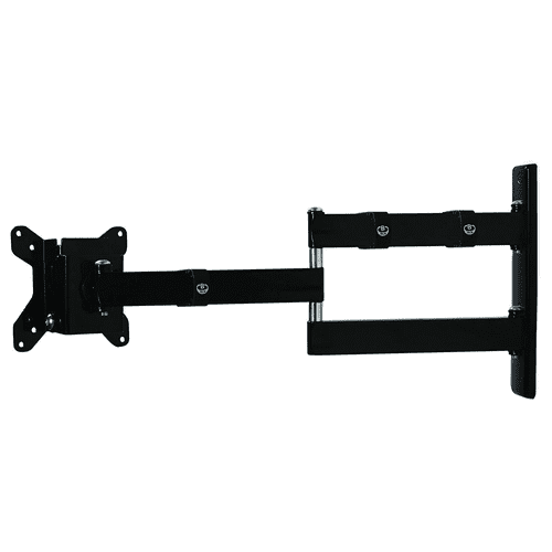 Double Arm Flat Screen Wall Mount with Articulated Arm and Tilt & Swivel for Screens up to 28in