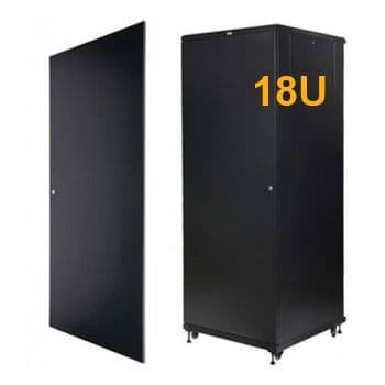 Qube 18U Cabinet Solid Steel Door 600mm