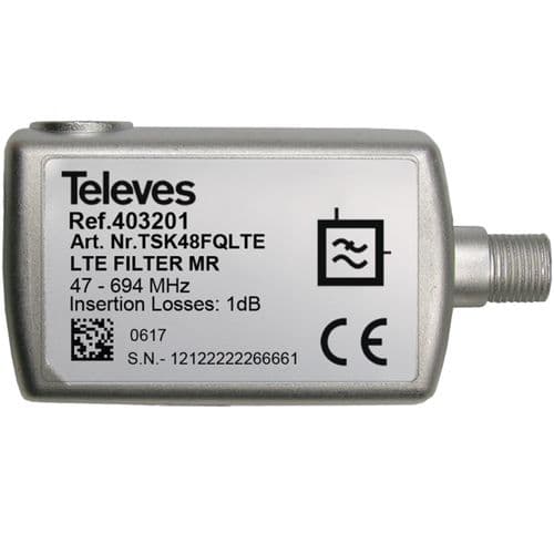 Televes Indoor F Medium Rejection LTE/5G Filter with DC Pass