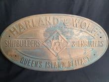 Harland and Wolff Builders Plaque